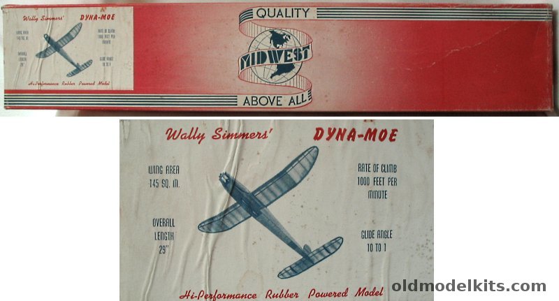 Midwest Wally Simmers' Dyna-Moe - 34 inch Wingspan Flying Cabin Class C for Free Flight or R/C Conversion - (Dynamoe), C-2 plastic model kit